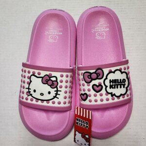 New Hello Kitty 3D Design Slide Sandals - Pink & White - Size 10 - by Sanrio